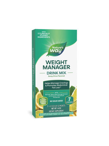 Weight Manager Drink Mix (формула за контрол на теглото) 7 сашета с вкус на цитрусови плодове | Natu