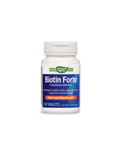 Биотин Форте® + Цинк 60 таблетки | Nature’s Way
