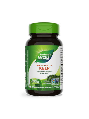 Келп (кафяви водорасли) 600 mg 100 V-капсули | Nature’s Way