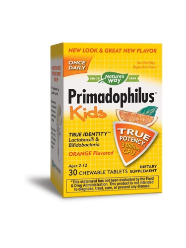 Primadophilus Kids - Примадофилус Кидс 3 млрд. активни пробиотици, 30 дъвчащи таблетки Nature’s Way