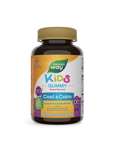 Kids Cool, Calm & Collected /С маточина, пасифлора, магнезий, Л-теанин/, 40 желирани таблетки Nature