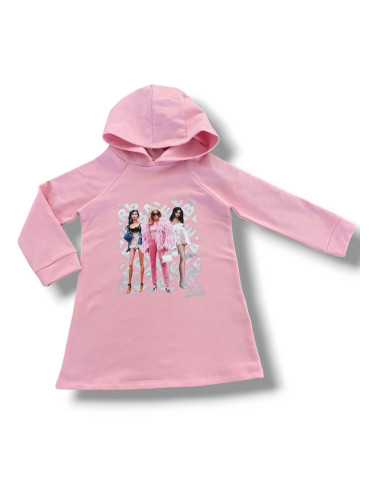 Детска рокля с дълъг ръкав Barbie в розово