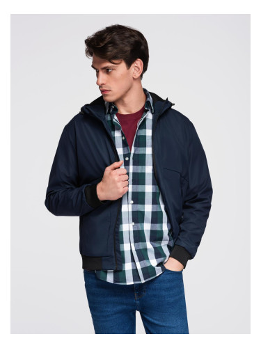 Ombre Men's lightweight jacket with hood and mesh lining