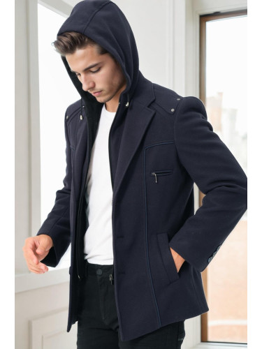 K9532 DEWBERRY MEN'S COAT-NAVY BLUE