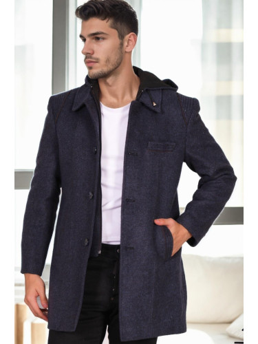 PLT9335 DEWBERRY MEN'S COAT-DIAGONAL BLACK-BLUE