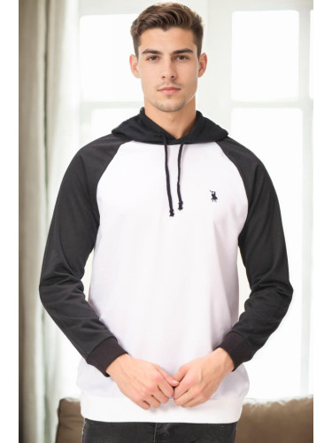 V9005 DEWBERRY MEN'S SWEATSHIRT-WHITE - NAVY BLUE