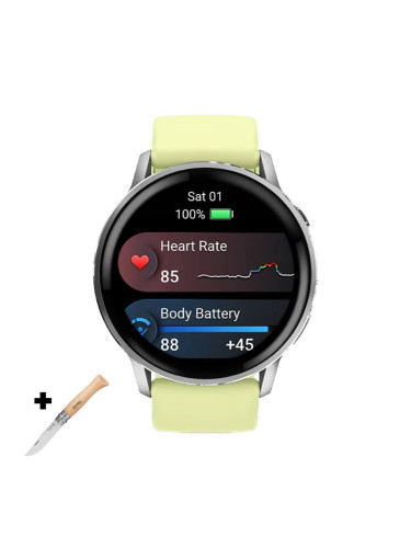 Смарт часовник Garmin Venu 4 Amoled 45 мм Gorilla 3 Silver/Citron 010-03014-02