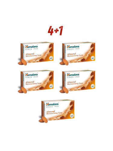 4+1 Овлажняващ бадемов сапун, Himalaya Wellness, 75 g