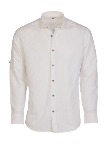 Мъжка бяла риза от лен