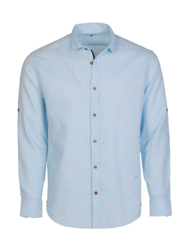 Мъжка светло синя риза от лен