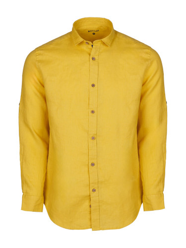 Мъжка жълта риза от лен