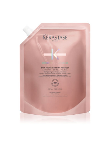 Kérastase Chroma Absolu Bain Riche Chroma Respect подхранващ шампоан за боядисана коса Refill 500 мл.