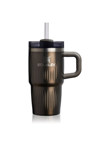 Stanley Quencher H2.O FlowState™ Fluted Tumbler неръждаема термочаша със сламка малък Gunmetal Shine 600 мл.