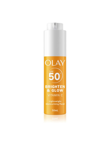 Olay Vitamin C Brighten & Glow хидратиращ флуид с ниацинамид SPF 50+ 50 мл.
