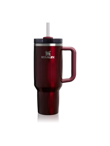 Stanley Quencher H2.O FlowState™ Fluted Tumbler неръждаема термочаша със сламка голям Garnet Shine 1180 мл.