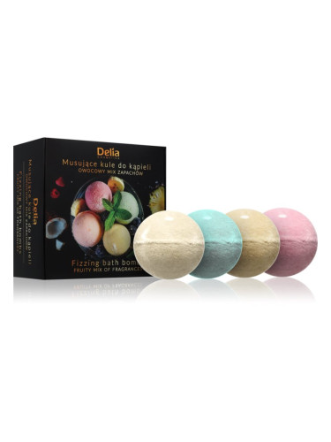 Delia Cosmetics Fizzing Bath Bombs Fruity Mix подаръчен комплект за вана 4x100 гр.