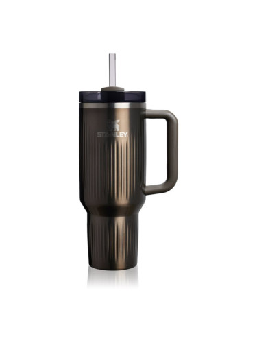 Stanley Quencher H2.O FlowState™ Fluted Tumbler неръждаема термочаша със сламка голям Gunmetal Shine 1180 мл.