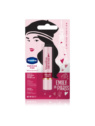 Vaseline Emily In Paris тониращ балсам за устни цвят Parisian Pink 3 гр.