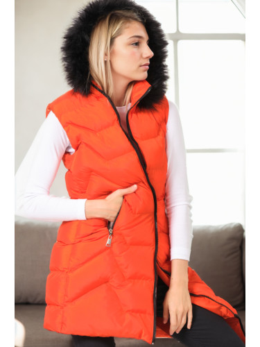 Z9761 DEWBERRY WOMEN'S VEST-ORANGE