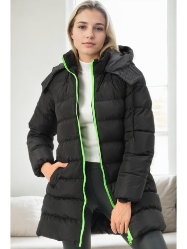 Z9770 DEWBERRY WOMEN'S COAT-BLACK-GREEN