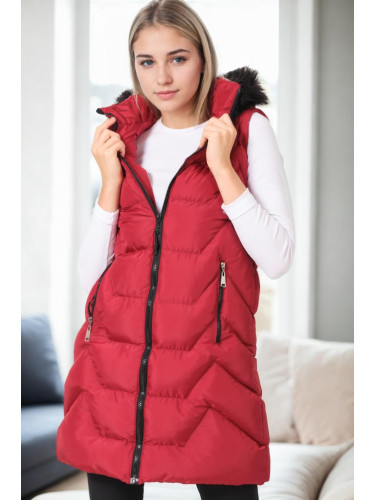 Z9761 DEWBERRY WOMEN'S VEST-BURGUNDY