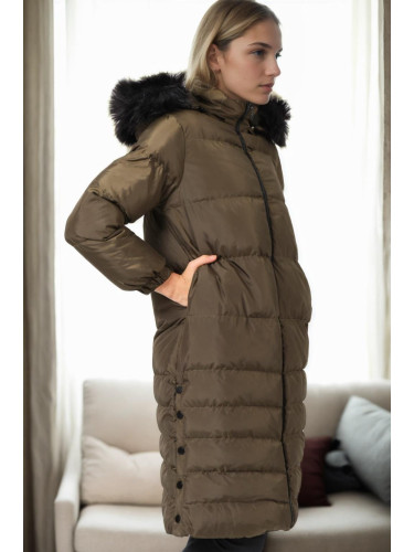 Z9740 DEWBERRY WOMEN'S COAT-KHAKI