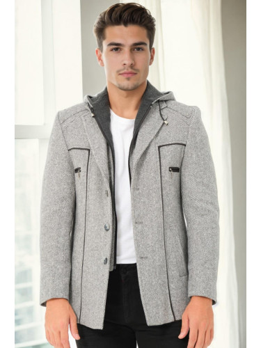 K9532 DEWBERRY MEN'S COAT-DIAGONAL GREY