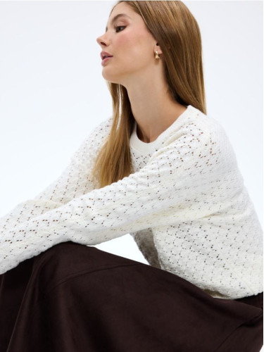 Mohito - Памучен пуловер - кремaво