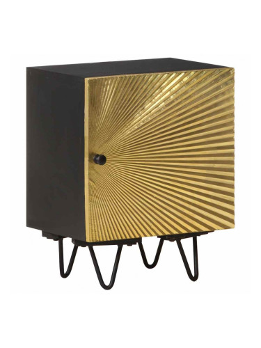 Sonata H Нощно шкафче с месингова предна част 40x30x50 см манго масив