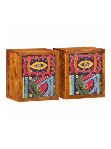 Sonata H Нощен шкаф 2 pcs Кафяво 35 x 30 x 40 см Акациево дърво масив