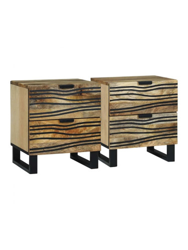 Sonata H Нощен шкаф 2 pcs Кафяво 40 x 33 x 46 см мангово дърво масив