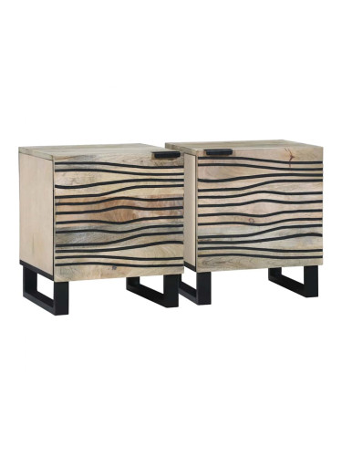 Sonata H Нощни маси 2 pcs Естествен 40 x 33 x 46 см мангово дърво масив