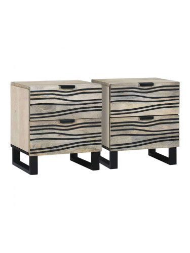 Sonata H Нощен шкаф с чекмедже 2 pcs Бяло и черно 40 x 33 x 46 см