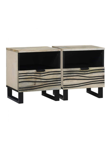 Sonata H Нощен шкаф с чекмедже 2 pcs Бяло и черно 40 x 33 x 46 см