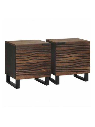 Sonata H Нощен шкаф 2 pcs Орех 40 x 33 x 46 см мангово дърво масив