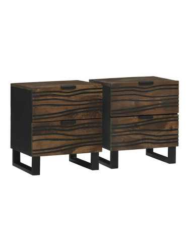 Sonata H Нощен шкаф 2 pcs Орех 40 x 33 x 46 см мангово дърво масив
