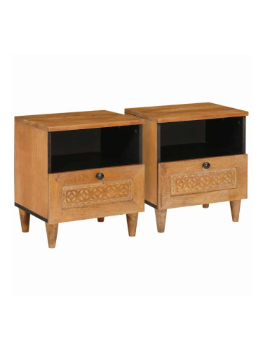 Sonata H Нощно шкафче с чекмедже 2 pcs Светлокафяво 40 x 33 x 46 см