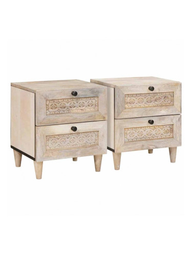 Sonata H Нощно шкафче 2 pcs Бежово 40 x 33 x 46 см мангово дърво масив