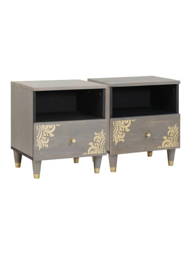 Sonata H Нощен шкаф 2 pcs Сив 40 x 33 x 46 см мангово дърво масив