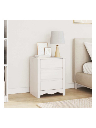 Sonata H Нощен шкаф Drammen Бяло 45 x 35 x 56 см Борово дърво масив