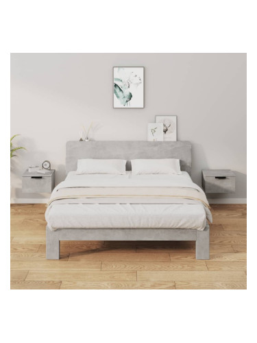 Sonata H Нощни шкафчета за стенен монтаж 2 бр бетонно сиви 34x30x20 см