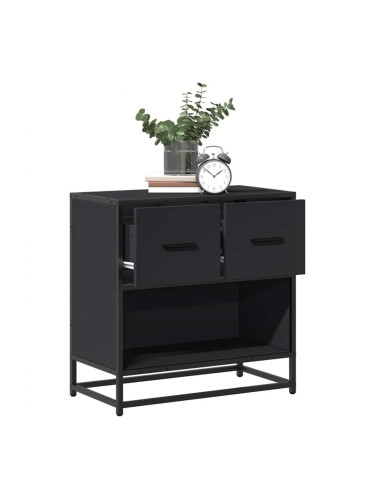 Sonata H Нощно шкафче черен 60x31x60 cм Изработена дървесина и метал