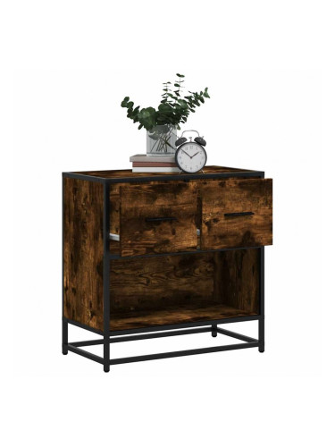 Sonata H Нощно шкафче опушен дъб 60x31x60 cm Обработено дърво и метал