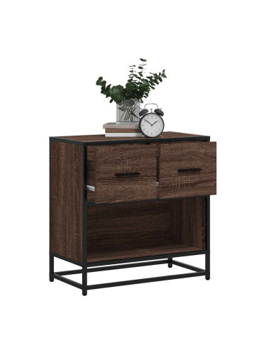 Sonata H Нощно шкафче Кафяв дъб 60x31x60 cm Изработена дървесина и метал