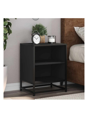 Sonata HL Нощно шкафче черно 40x31x50 cm Изработена дървесина и метал