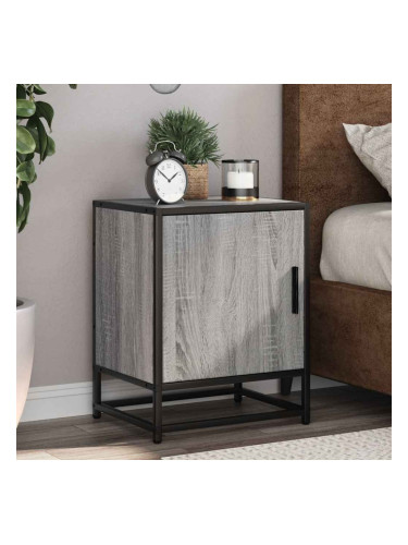 Sonata H Нощно шкафче Grey Sonoma 40x31x50 cm Обработено дърво и метал