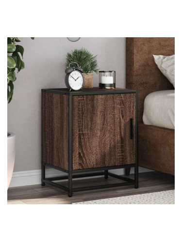 Sonata H Нощно шкафче Кафяв дъб 40x31x50 cm Изработена дървесина и метал