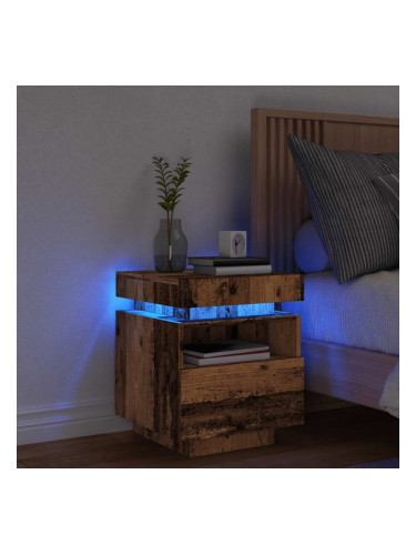 Sonata H Нощно шкафче с LED осветление Старо дърво 40x39x48,5 cm