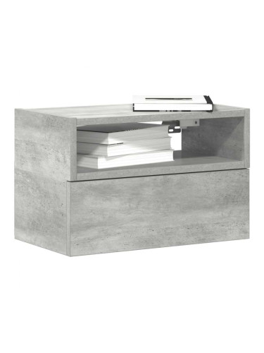 Sonata H Нощно шкафче за стенен монтаж, бетонно сив, 45x26x28,5 см