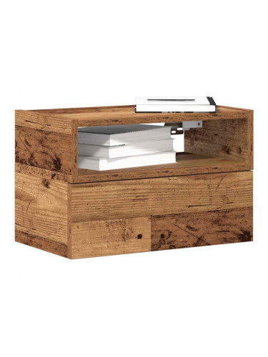 Sonata H Нощни шкафчета за стенен монтаж, 2 бр, старо дърво 45x26x28,5см